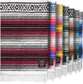 Mexican Blanket (Authentic Handmade Falsa) - Durable Lightweight Baja Indian Blanket for Yoga Beach Camping Picnic Car/Truck Outdoor Mexican Throw Baja Saddle Blanket 70x50 Cherry
