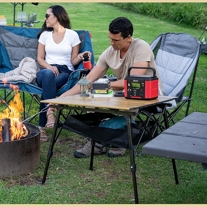 ARROWHEAD OUTDOOR 39 Aluminum Folding Camp Roll Up Table w/Adjustable Height Undertable Mesh Storage Carry Bag