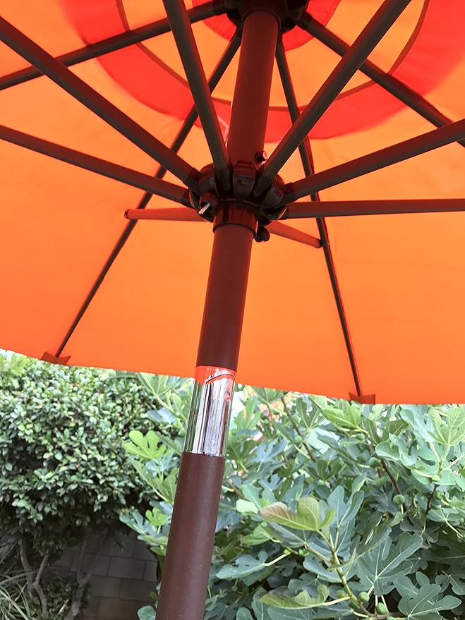 BELLRINO DECOR Replacement STRONG &amp THICK Umbrella Canopy for 9ft 6 Ribs (Canopy Only) (TANGO ORANGE)