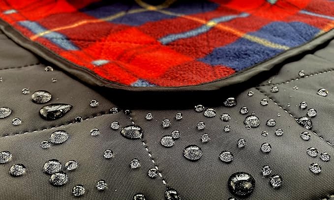 DOWN UNDER OUTDOORS Large Waterproof Windproof Extra Thick 350 GSM Quilted Fleece or Sherpa Stadium Blanket
