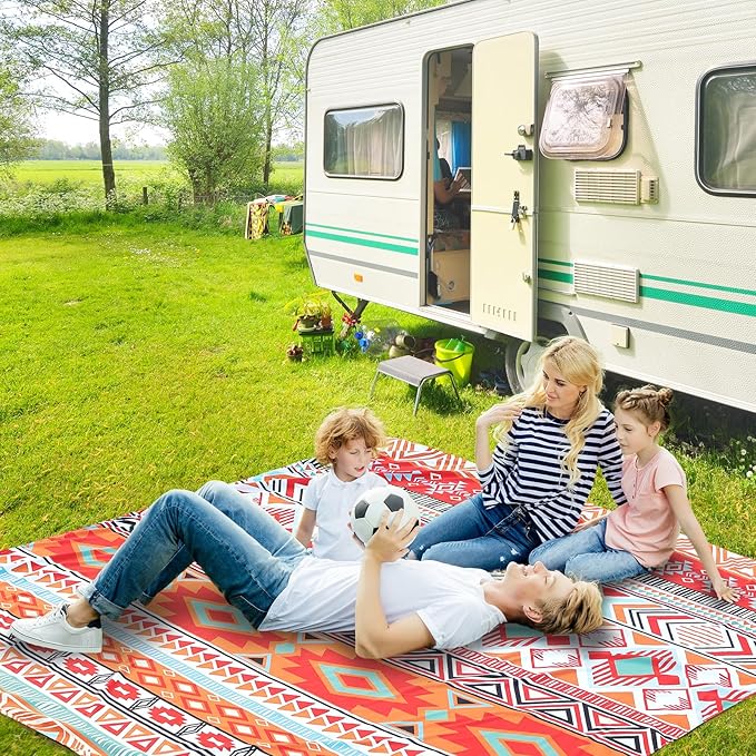 Beach Blanket Waterproof Sandproof Extra Large Beach Mat 79 X 83/120x108for 1-8 Adults Quick Drying Durable Outdoor Picnic Mat for Beach Travel Camping Hiking