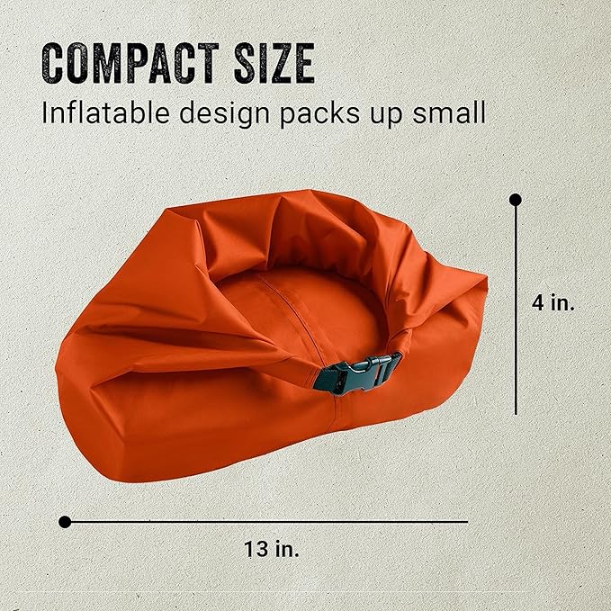 Coleman Kompact Inflatable Camp Sleeping Pad with Built-in Air Valve and Included Carry Bag No Pump Needed Textured Grip Bottom Keeps Pad in Place Premium/Basic