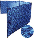 Ocean Camo Elite Beach Recycled Polyester Rip-Stop Extra Tall 42 Lightweight Windscreen Privacy Screen Wind Blocker Free Matching Shoulder Bag (New Mahogany Wood Poles)