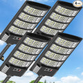 Solar Lights Outdoor Solar Street Lights Outdoor Dusk to Dawn with Motion Sensor &amp Remote Control Wide Angle Solar Flood Lights Outdoor IP67 Waterproof for Parking Lot Yard &amp Driveway (4PAC