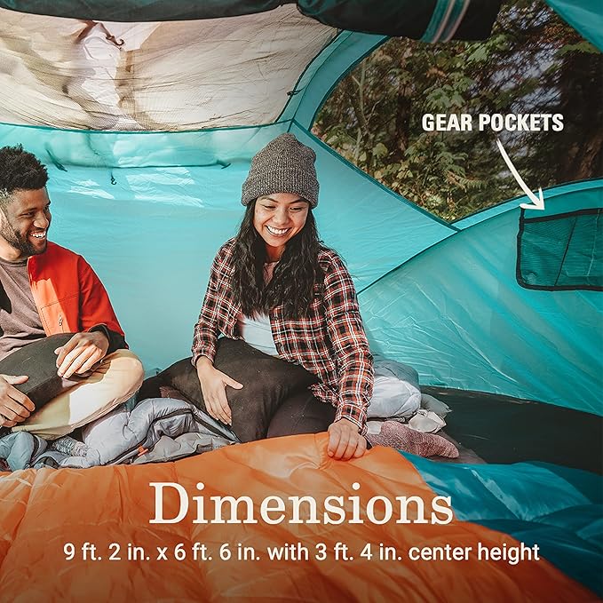Coleman Pop-Up Instant Tent Sets Up in 10 Seconds Portable &amp Lightweight 2/4 Person Weatherproof Camping Tent with Adjustable Rainfly