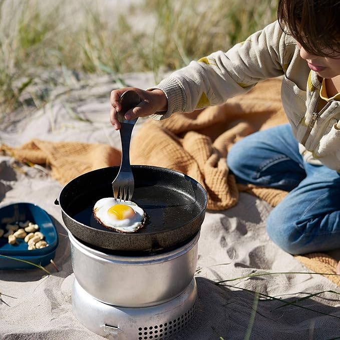 Light My Fire Titanium Spork — Camping Spoon Fork Knife Combo — Reusable Travel &amp Camping Utensils — Unbreakable Non-Toxic BPA Free Outdoor Backpacking Hiking Picnic Utensil — 1 Metal Spork