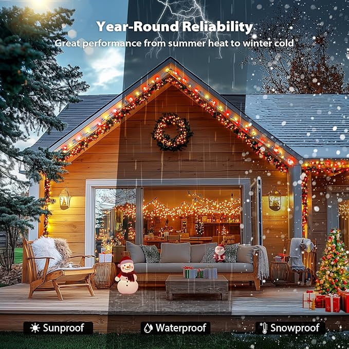 JMEXSUSS Smart Color Changing Christmas Lights 173ft 500 LED RGB Christmas String Lights with Remote &amp APP Waterproof Christmas Tree Lights for Indoor Outdoor Xmas Tree Party House Decoration