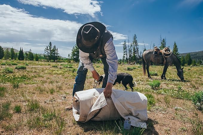TrailMax Canvas Cavalry-Style Cowboy Bedroll Premium Lined Sleeping Bag Cover Durable 12oz Canvas Comfy Flannel Liner Winter Camping Sleeping Bed Roll Cowboy Bed Roll for Camping