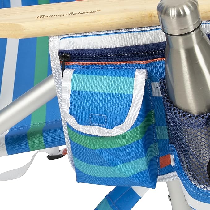 Tommy Bahama 4-Position Extended seat Height Easy in-Easy Out Folding Backpack Beach Chair