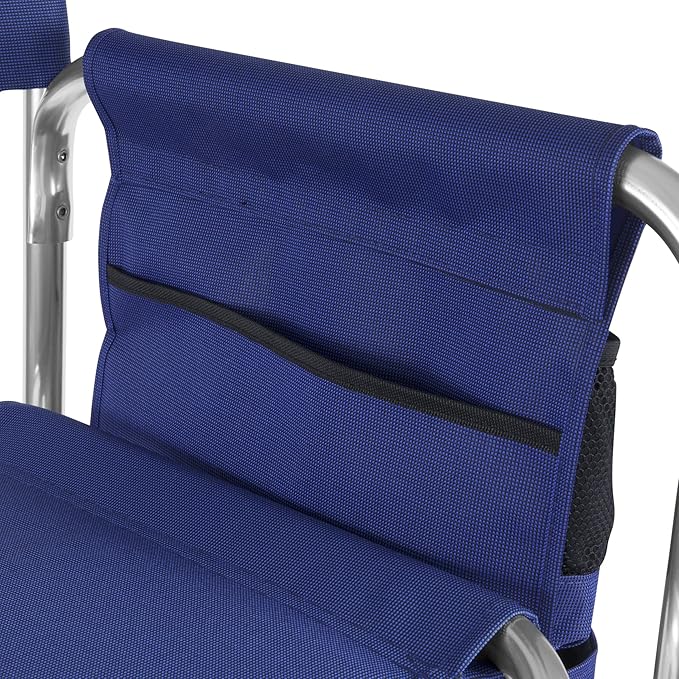 PICNIC TIME Star Wars Jedi Knight Sports Chair with Side Table Folding Beach and Camp Chair Portable Outdoor Chair with Carry Strap and Storage Pockets (Navy Blue)