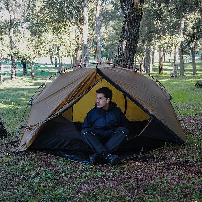 Night Cat Ultralight Backpacking Tent: Waterproof Lightweight Two People Camping Tent for Outdoor Hiking Trekking with Double Layers Aluminum Poles and Footprint