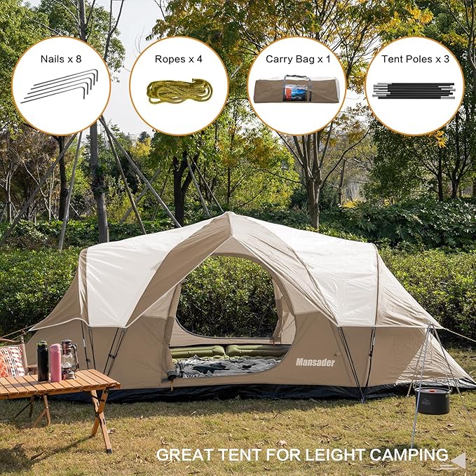 6 Person Family Camping TentWaterproof Windproof with Top RainflyEasy Set UpPop Up Tent for Outdoor Camping Hiking Trave