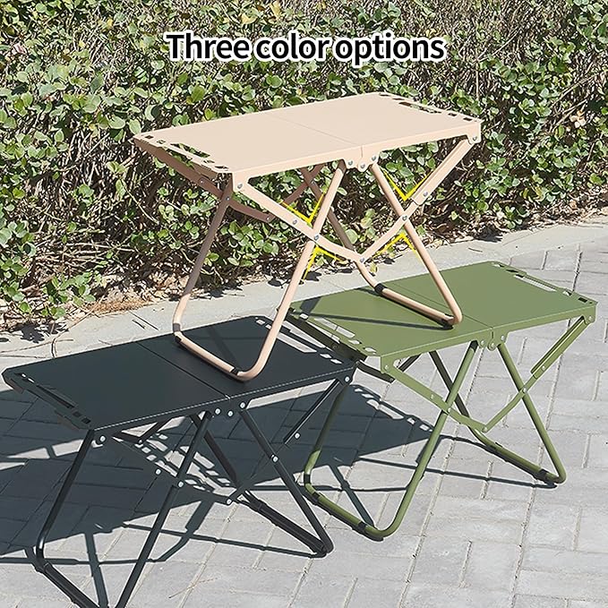 Metal Portable Tactical Camping Table Foldable Lightweight Small Table with Storage Bag Durable Carbon Steel Outdoor Picnic Table Perfect for Fishing Hiking and BBQ