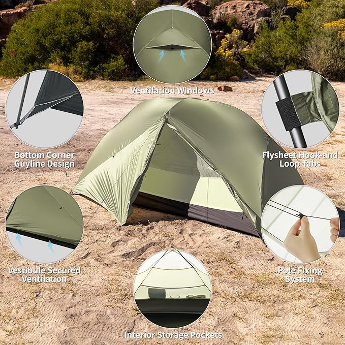 Naturehike Mongar Pro 1/2/3 Person Backpacking TentWaterproof Nylon Easy Setup Lightweight Camping Tent