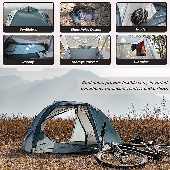 Wander Hawk 1-2 Person Backpacking Tent Lightweight 1 Person / 2 Person Tent for Bikepacking Backpacking Camping &amp Hiking