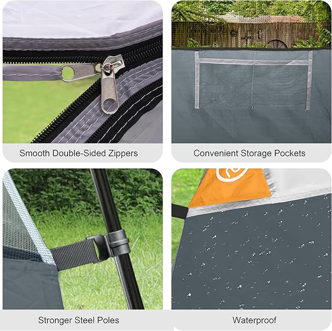 Tents for Camping 4 Person Tent Waterproof Windproof Double Layer Camping Tent Easy Setup Dome Tent with Large Mesh Windows &amp Wider Door for Outdoor Camping &amp Hiking
