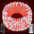 196FT 600LED Christmas Lights Outdoor Waterproof String Light with Remote 8 Modes LED Lights Plug in Twinkle Fairy Light for Party Holiday Decor (Red+White)