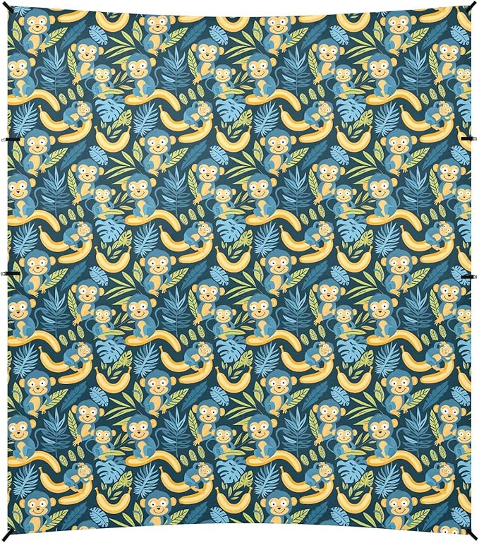 Camping Sun Shelters Cartoon Monkeys and Bananas Beach Canopy 126 * 110.2in