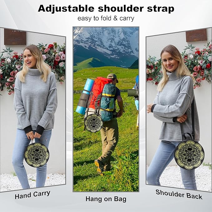 Portable Stool with Swivel Cushion Bag&ampCarabinerH 18.1 Collapsible More Sturdy and Lightweight Camping Telescoping Stool for Mountain Hiking BBQMax Load Capacity 600LBs