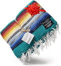 Benevolence LA Mexican Blanket Authentic Handwoven Yoga Blanket &amp Outdoor Blanket Made by Traditional Mexican Artisans Saddle Blanket Beach Blanket Picnic Blanket &amp Car Blanket 75 x 52 -