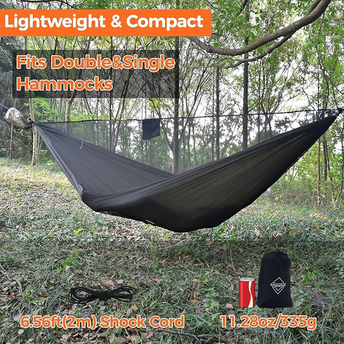 onewind Hammock Mosquito Net Single &amp Double Camping Hammock Bug Netting No See Ums Net 360 Degree Insect Protection Alternative for Onewind Bottom Entry Hammock