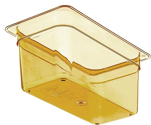 Carlisle FoodService Products 3086213 StorPlus High-Heat Third-Size Food Pan 5.7 qt. Capacity 12-3/4 x 7 x 6 Amber (Case of 6)