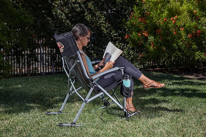 Picnic TIME NCAA Unisex-Adult NCAA Outdoor Rocking Camp Chair XL Heavy Duty Camping Chair for Adults