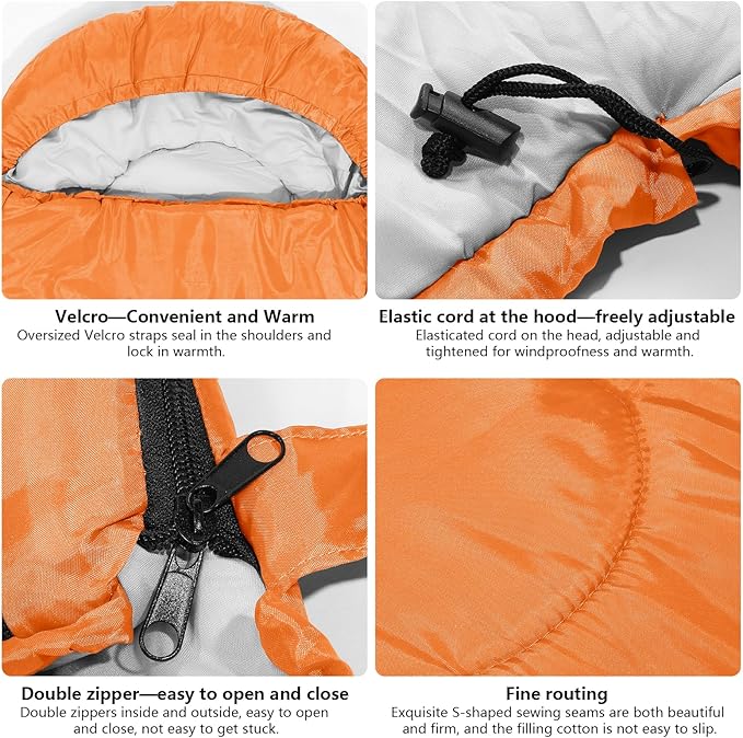 Sleeping Bags Lightweight Camping Sleeping Bag for Adults Kids Hiking Outdoor Travel Cold Weather &amp Warm