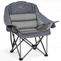Oversized Camping Chair Portable Folding Padded Camp Chairs with Side Pocket Cup Holder Heavy Duty Support 500LBS Outdoor Lounge Chair for Adults Fishing Sports Trip Grey