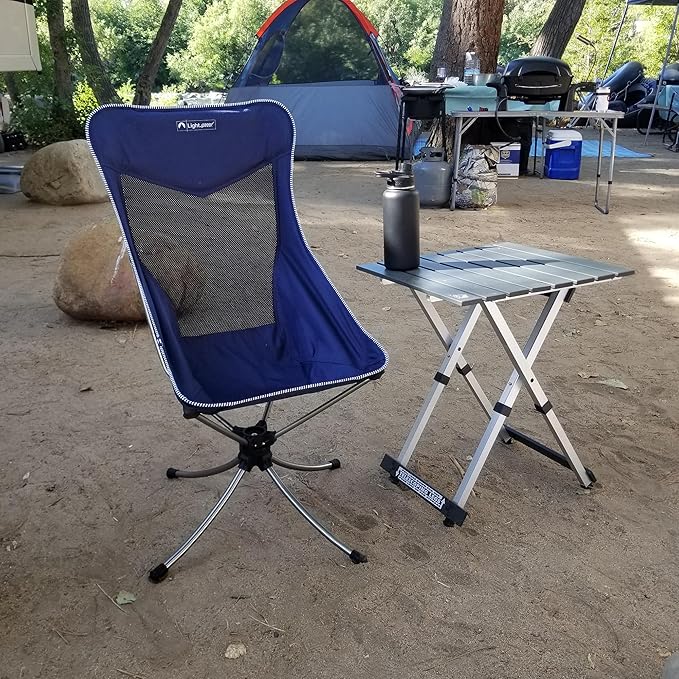 Lightspeed Outdoors Silent Swivel Lightweight Camping Chair | Foldable Compact 360 Degree Chair