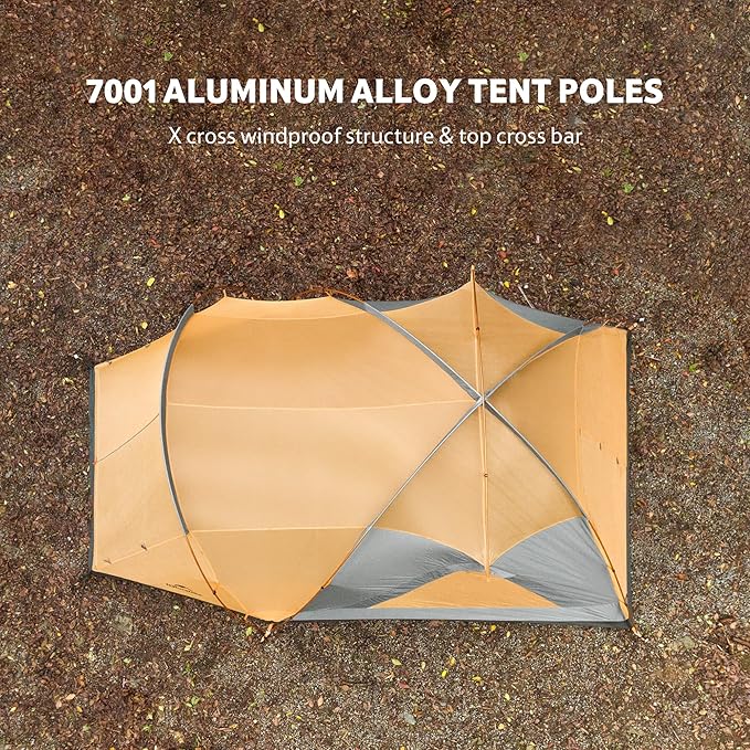 Naturehike KOTA 4/6/8 Person Camping Tent Double Layer Waterproof 4 Person 6 Person 8 Person Tents for Camping Large and Tall Family Tent with Vestibules Porch