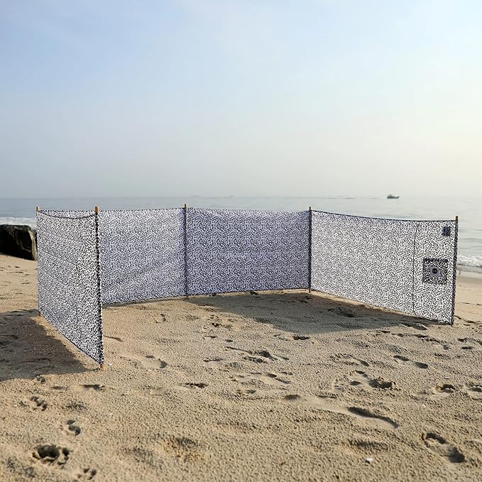 erda Sand Leopard Pro Beach Recycled Polyester Rip-Stop 20 ft Lightweight Windscreen Privacy Screen Wind Blocker Free Matching Shoulder Bag