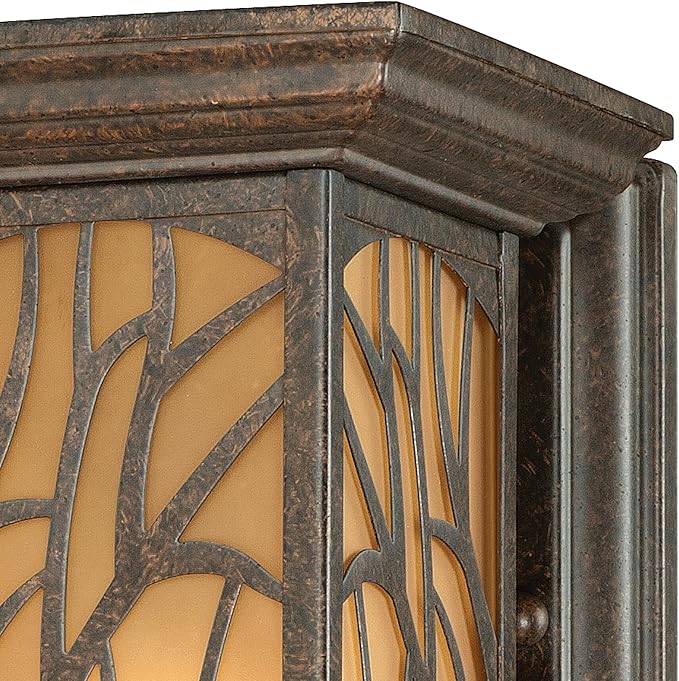 Westinghouse 6315000 Glenwillow One-Light Outdoor Wall Lantern with Amber Frosted Glass Victorian Bronze