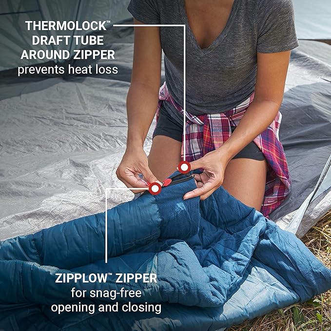 Coleman Kompact Sleeping Bag Indoor/Outdoor Lightweight Sleeping Bag for Adults 20°F/30°F/40°F Options for Camping Hiking Backpacking with Included Compression Sack