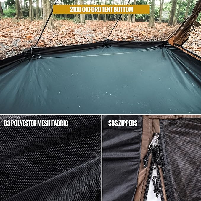 OneTigris 2 Person Mesh Inner Tent for The Northgaze Hot Tent - 4000mm Floor for Camping and Hiking