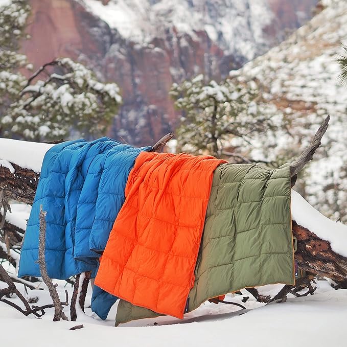 Get Out Gear Down Camping Blanket - Puffy Packable Lightweight and Warm | Ideal for Outdoors Travel Stadium Festivals Beach Hammock | 650 Fill Power Water-Resistant Backpacking Quilt