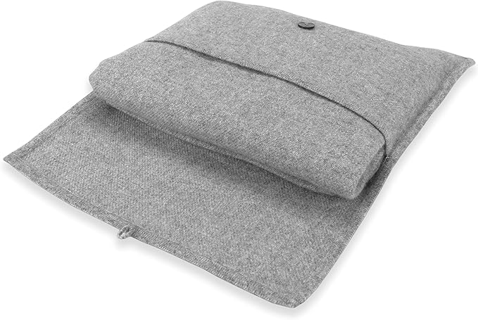 Jet&ampBo 100% Pure Cashmere Travel Blanket &amp Storage Pouch Gray 60 x 45 in Gift Box
