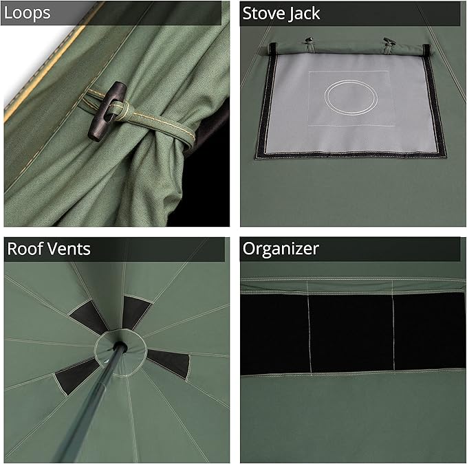 WHITEDUCK Regatta Canvas Bell Tent - w/StoveJack Waterproof 4 Season Luxury Camping and Glamping Yurt Tent Outdoor
