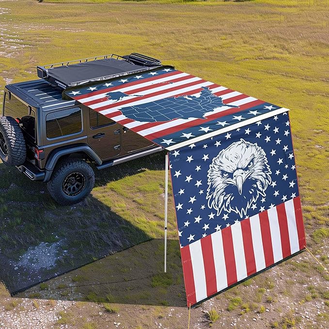 Yescom Awning Wall 6.4FT x 6.7FT for Caravan Car Side Shade Vehicle Tent Camping Windbreak Eagle