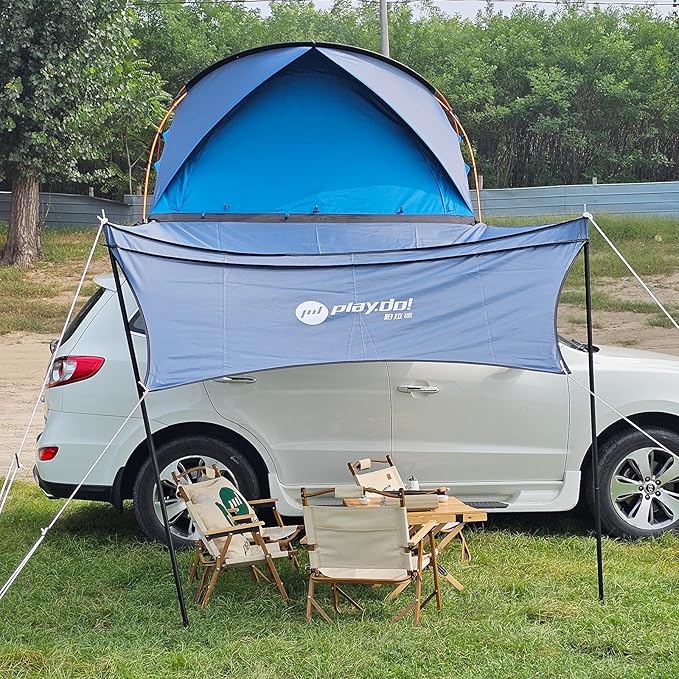 2 Person Inflatable Car Roof Top Tents with Pump and Awning4 Season Camping Dome Roof Top Tent Camping Tent for SUV Truck and Universal CarEasy Setup