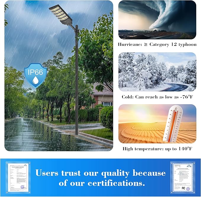 10000W Solar Street Lights Outdoor Super Bright Solar Lights Outdoor Waterproof with Motion Sensor IP66 Solar Flood Security Lights with Remote Control for Yard Driveway Parking LotStadium