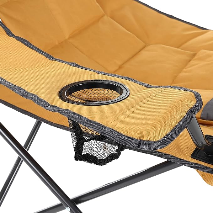 Arrowhead Outdoor Portable Folding Hybrid 2-in1 Camping Chair Adjustable Recline Vent Padding Cup Holder &amp Storage Pouch Heavy-Duty Oversize Supports 300lbs Includes Bag USA-Based Support