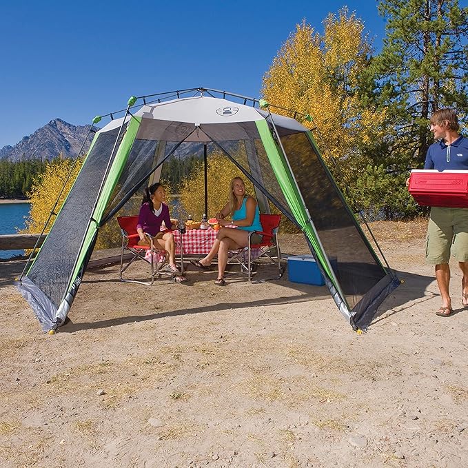 Coleman Skylodge Screened Canopy Tent with Instant Setup 10x10/15x13ft Portable Screen Shelter with 1-Minute Setup for Bug-Free Lounging Great for Picnic Yard Beach Park Camping &amp More