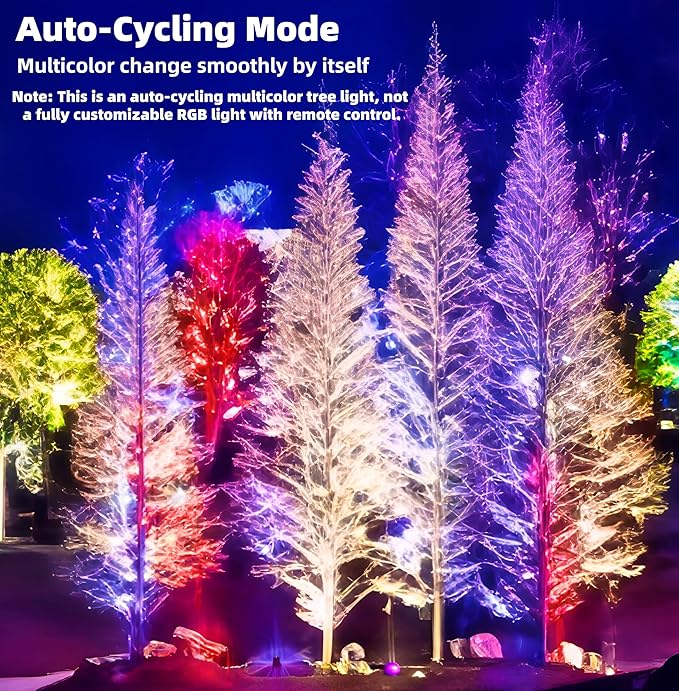 Outdoor Ring Tree Light - AC 24V Colored LED IP65 Waterproof Palm Tree Uplighting with Adjustable Tree Rings Expandable Interlocking LED Uplighting or Downlight for Trees/Roman Columns(4 pack)