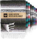 Hydration Nation Authentic Extra Large Mexican Blanket - 70x50 Handwoven Yoga Serape Artisanal Falsa - Camping Picnic Outdoor (Military Green)