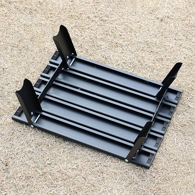 Captain Stag UC-582 Outdoor Table Aluminum Roll Compact Foldable Case Included Matte Black