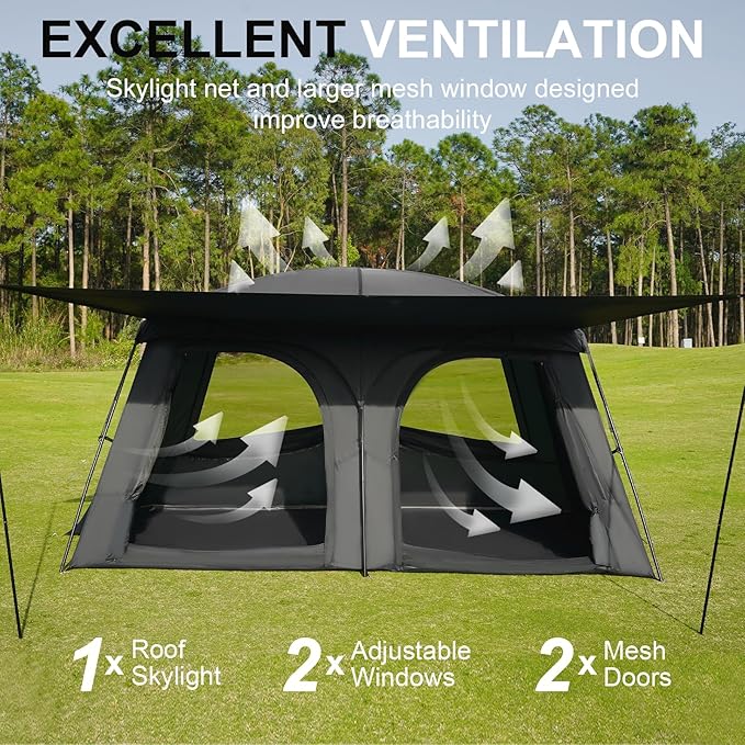 Vidalido Tents6-8 Person Camping Tent with Extended Vestibule2 Room Weather Resistant Family TentsEasy Install Waterproof Outdoor Tent for Backpacking and Camping Hiking