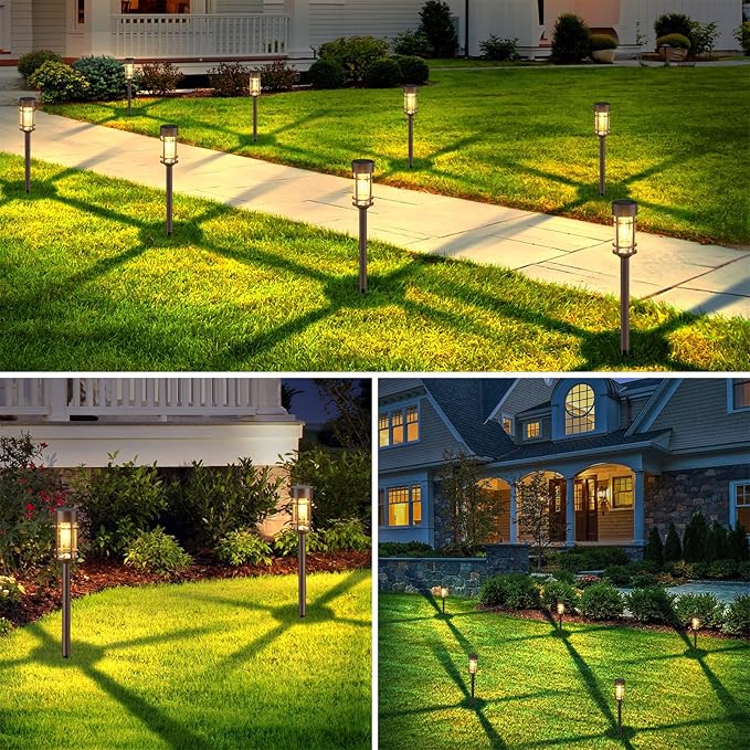 Mancra 8 Pack Solar Outdoor Lights Bright Up to 10 Hrs Solar Lights Outdoor Waterproof Garden Decor for Patio Lawn Yard and Landscape