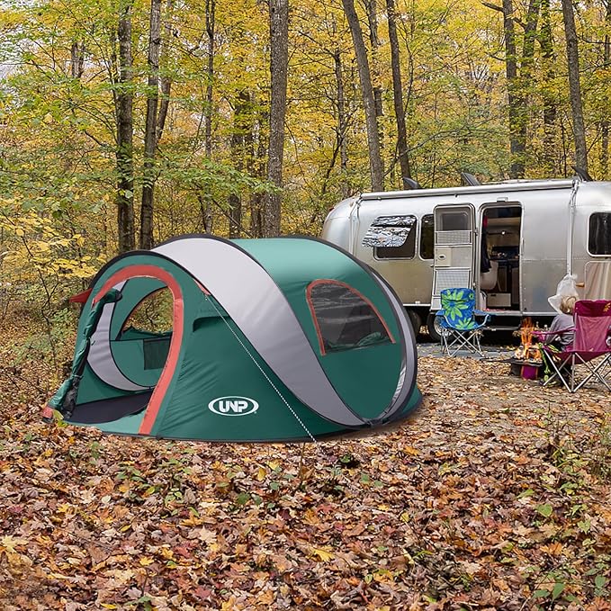 Pop-up Tent 3 Person Camping Tent Instant Portable Beach Tent Easy Pop Up Shade Tents 2 Doors for Camping Hiking &amp Traveling with Carrying Bag