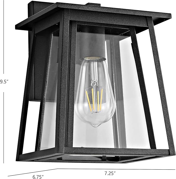 Safavieh Lighting Stern Black Outdoor Wall Lantern (LED Bulb Included)